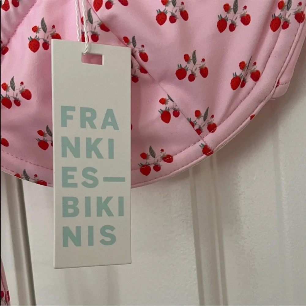 Frankie's Bikinis Pink Floral Swim Top